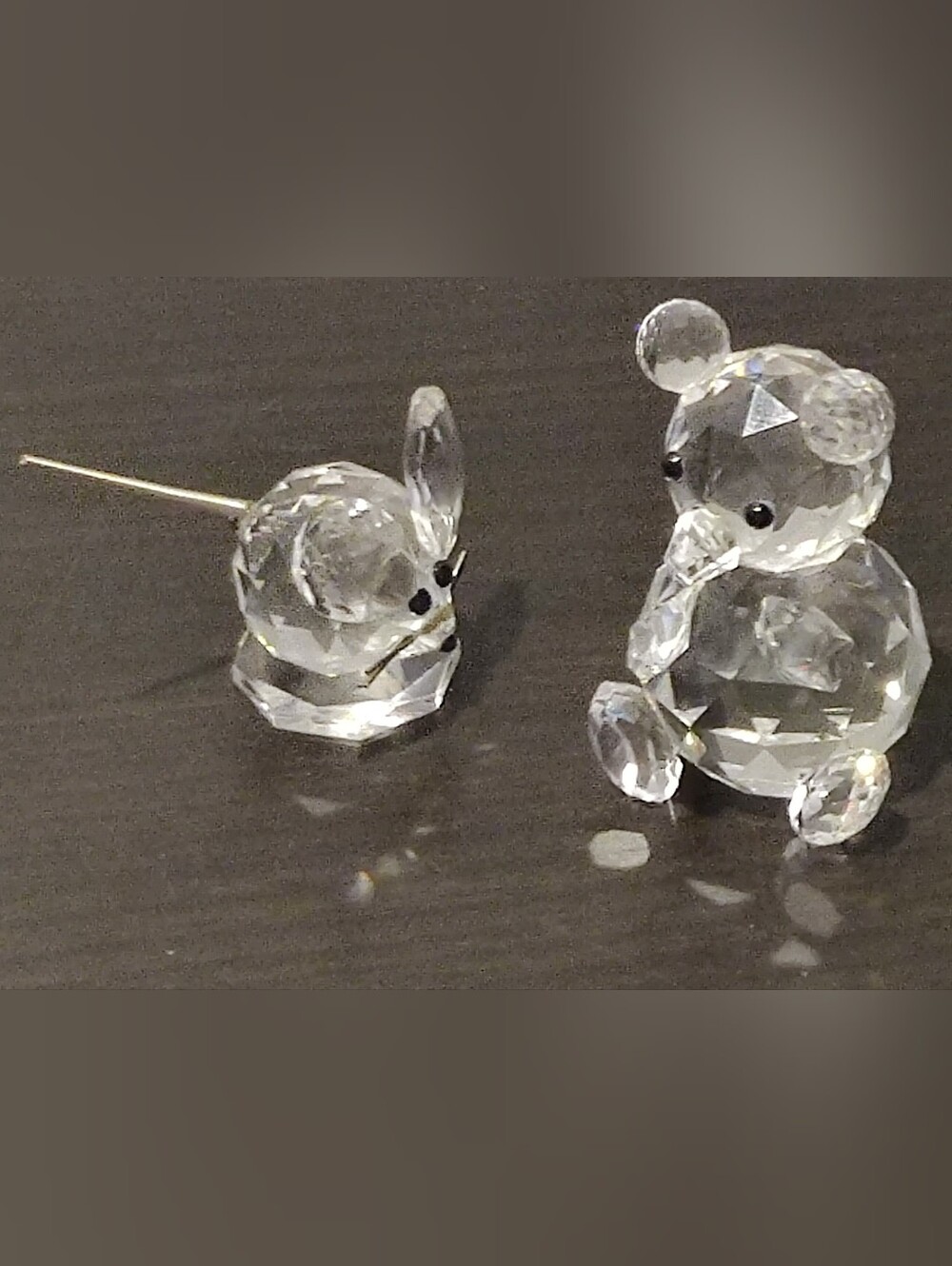 Two Swarovski Crystal Figurines Baer and Mouse